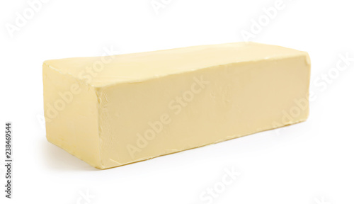 Fresh butter on white background. Dairy product
