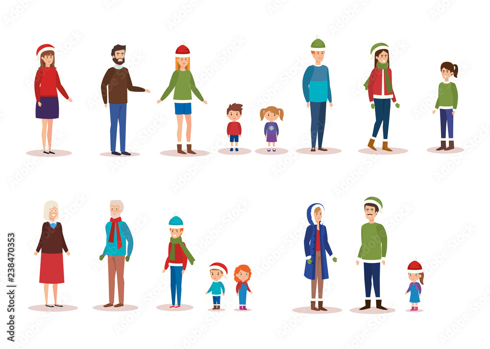 family members with winter clothes family members with winter clothes