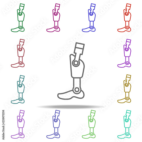 leg prosthesis icon. Elements of intelligence in multi color style icons. Simple icon for websites, web design, mobile app, info graphics