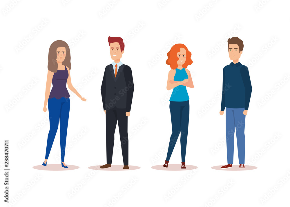 group of young people characters group of young people characters