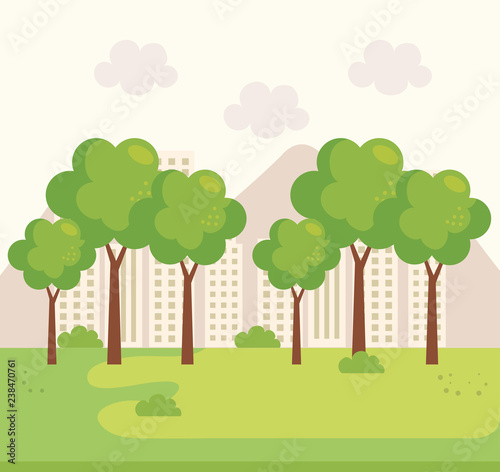 park landscape scene icon