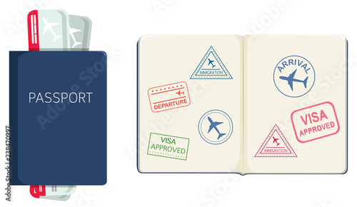 Passport on white background