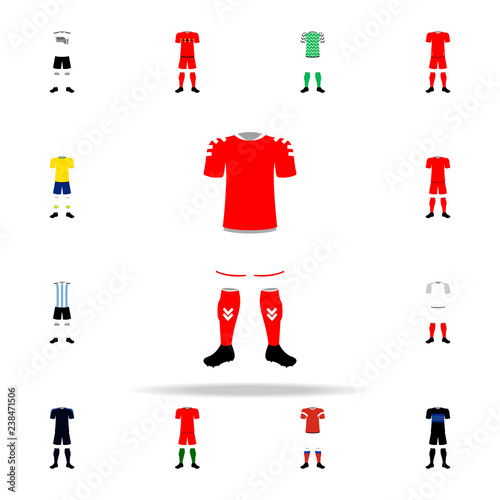 Denmark national football form illustration icon. Football icons universal set for web and mobile