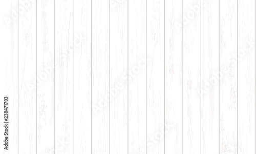 White wood pattern and texture for background. Vector.