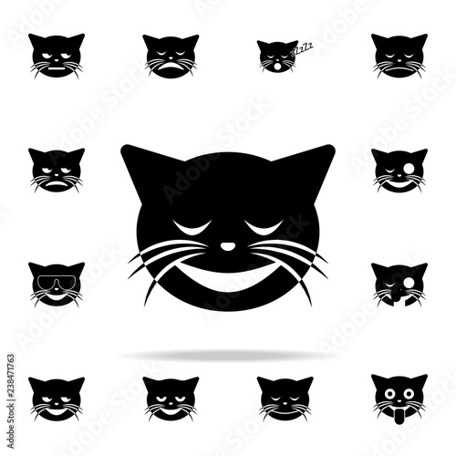 Fototapeta Naklejka Na Ścianę i Meble -  relieved cat icon. cat smile icons universal set for web and mobile