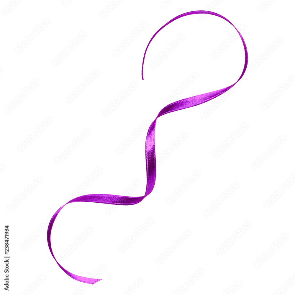 Shiny satin ribbon in lavender color isolated on white background close up .Ribbon image for decoration design. Shiny satin ribbon in lavender color isolated on white background close up .Ribbon image for decoration design.