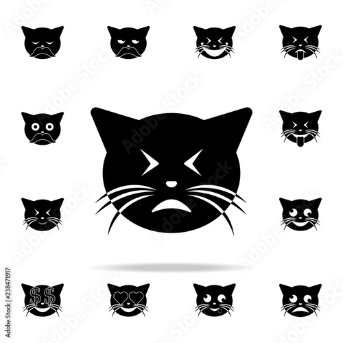 Fototapeta Naklejka Na Ścianę i Meble -  oh no  cat icon. cat smile icons universal set for web and mobile