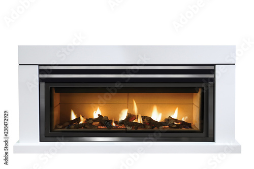 Gas Fireplace isolated on white background