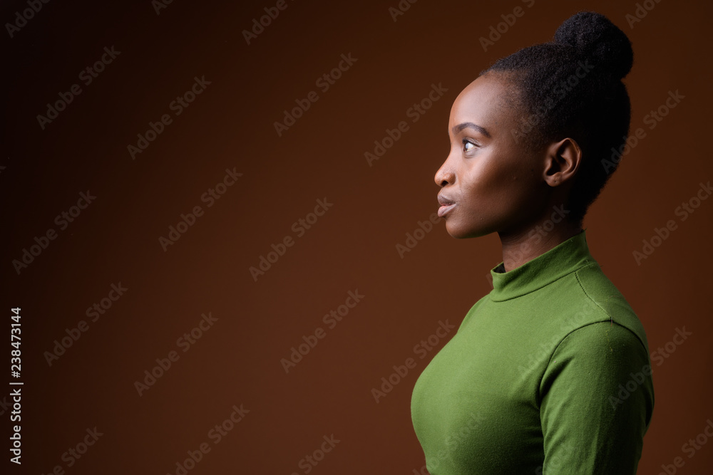 Profile view portrait of young African Zulu businesswoman