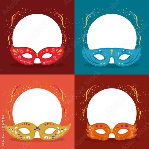 Set of mardi grass cards