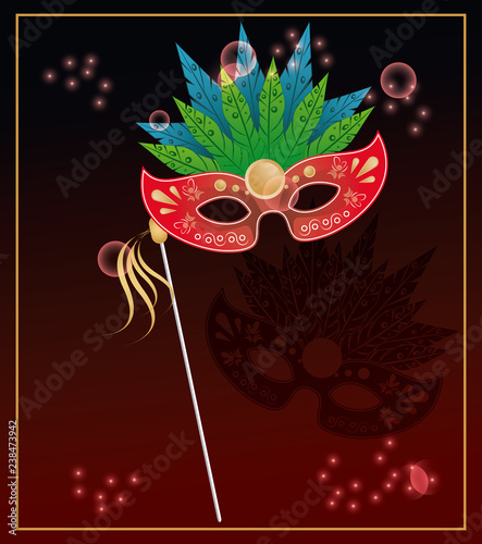 Mardi grass mask colorful card