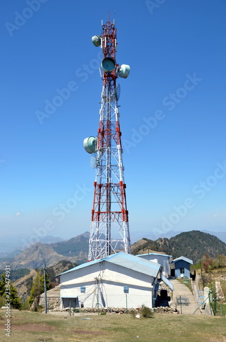 Antenna tower in the Himalayas, India