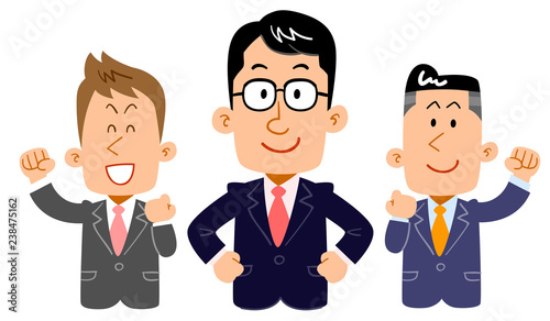 若手ビジネスマンのチーム　会社員　上半身
