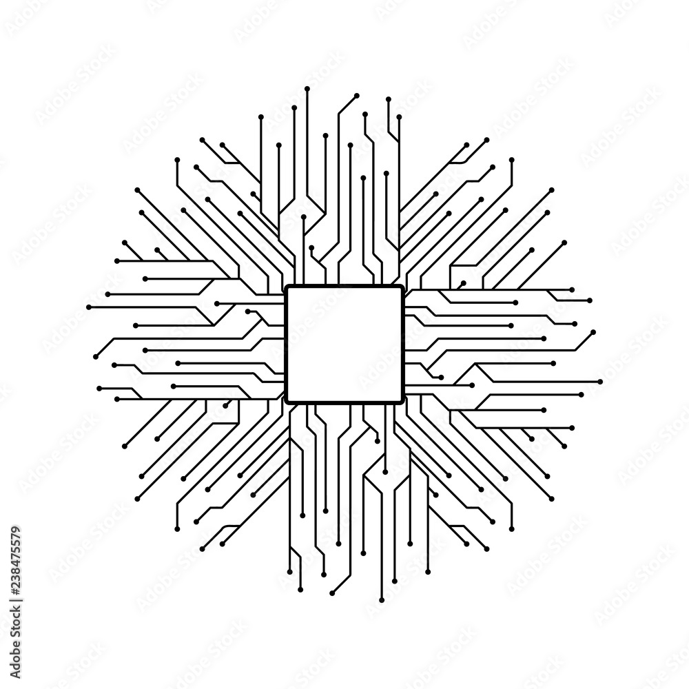 chip, circuit, CPU, new technology realistic icon chip, circuit, CPU, new technology realistic icon