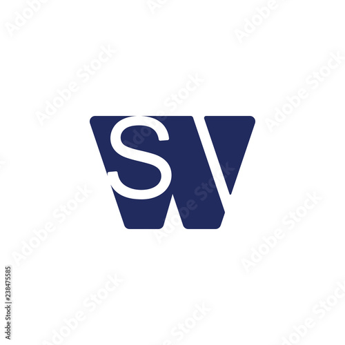 letters sw simple geometric logo