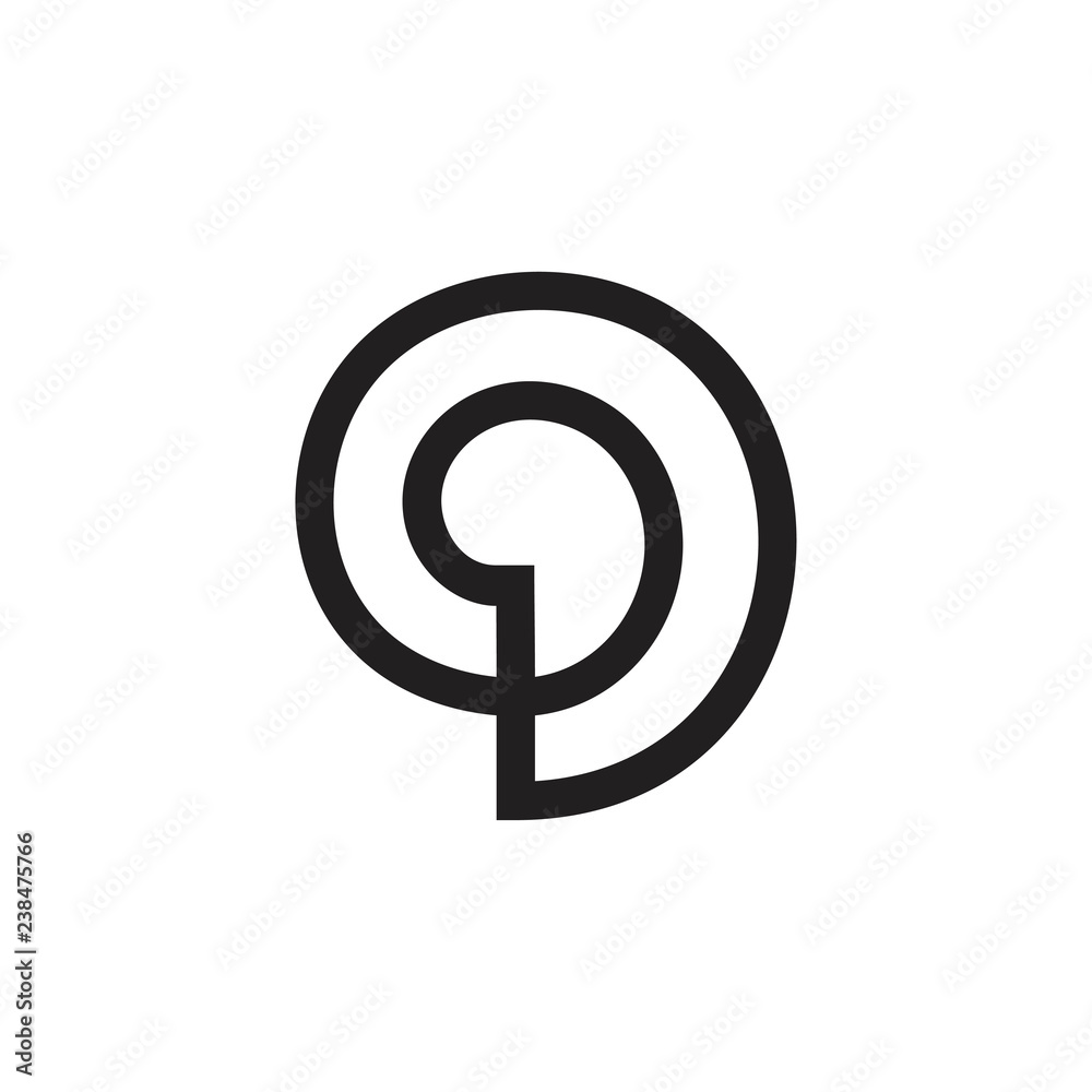 abstract letter pd circle linear logo vector abstract letter pd circle linear logo vector