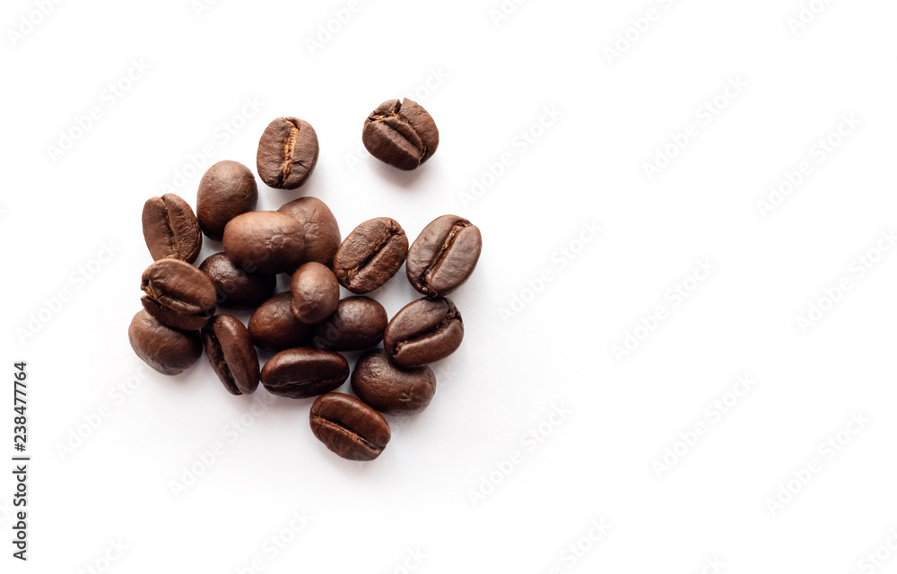 Coffee beans on white background. Coffee beans on white background.