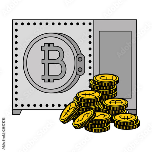 safe box with bitcoin symbol