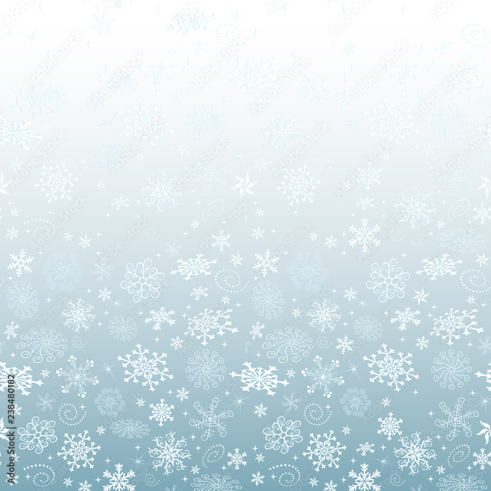 Winter blue gradient Christmas frame