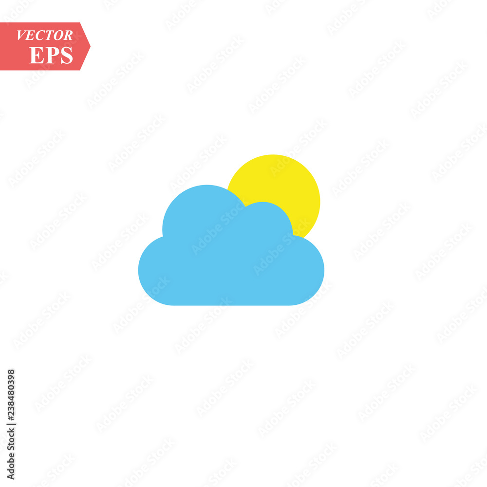 climate cloud with sun on white background. climate cloud with sun on white background.