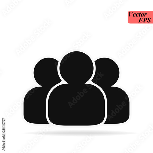 Group of people or group of users friends flat icon for apps and websites