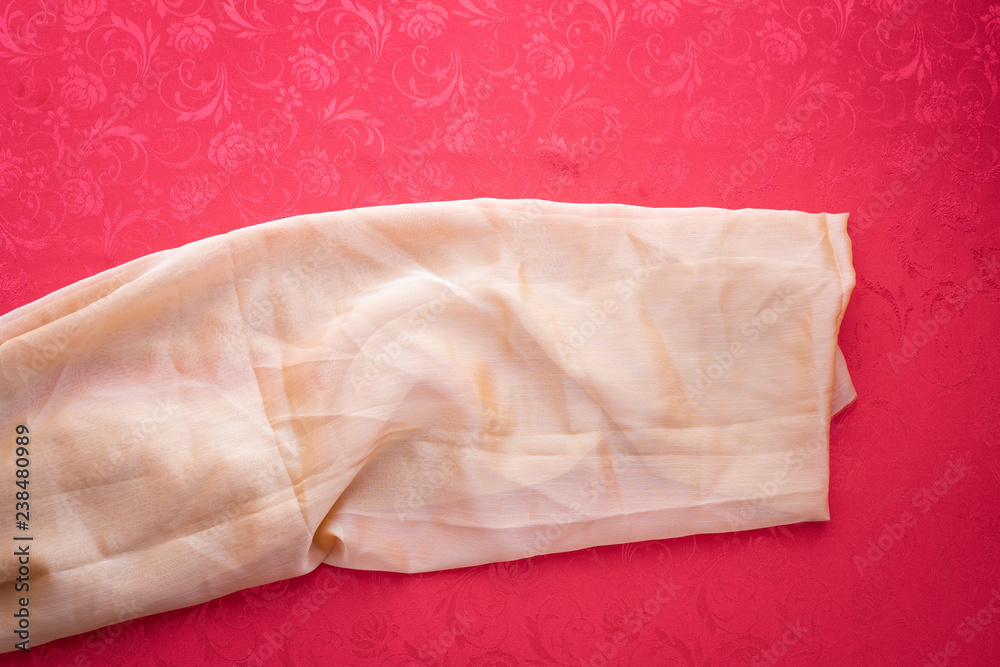 Golden tablecloth label on red background, concept of Chinese new year background. Golden tablecloth label on red background, concept of Chinese new year background.