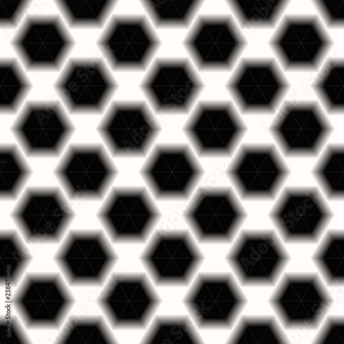 Fototapeta Naklejka Na Ścianę i Meble -  Black and White Abstract hexagonal background Dark geometric seamless pattern