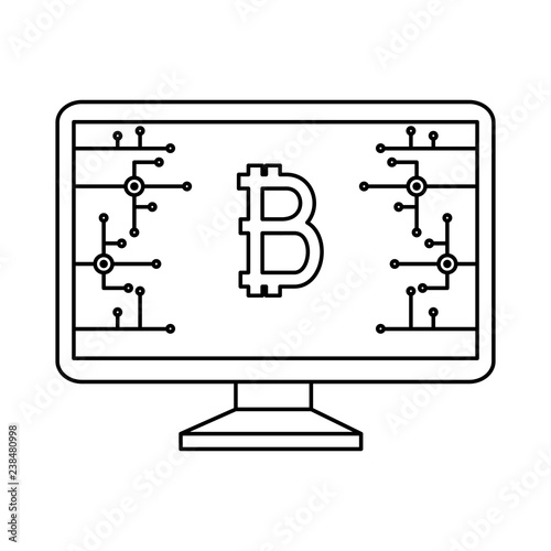 computer desktop with bitcoin
