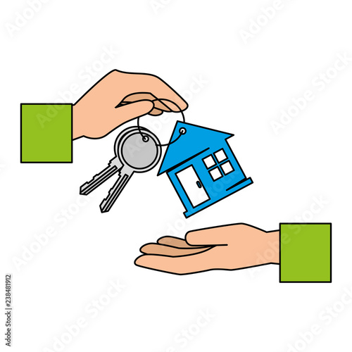 hand with keys of house property