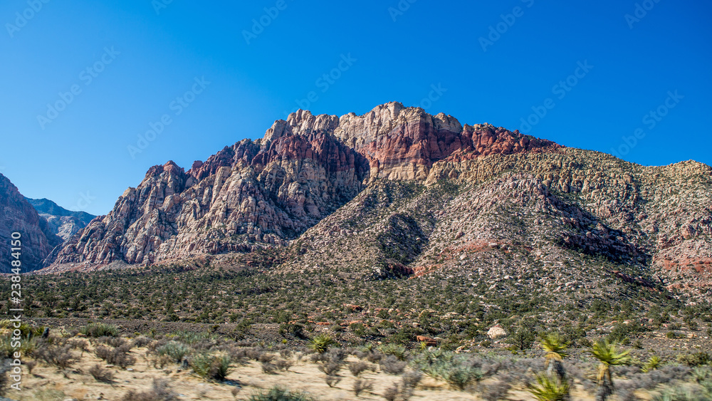 Desert Landscape of Red Rock Canyon During Mid-Day