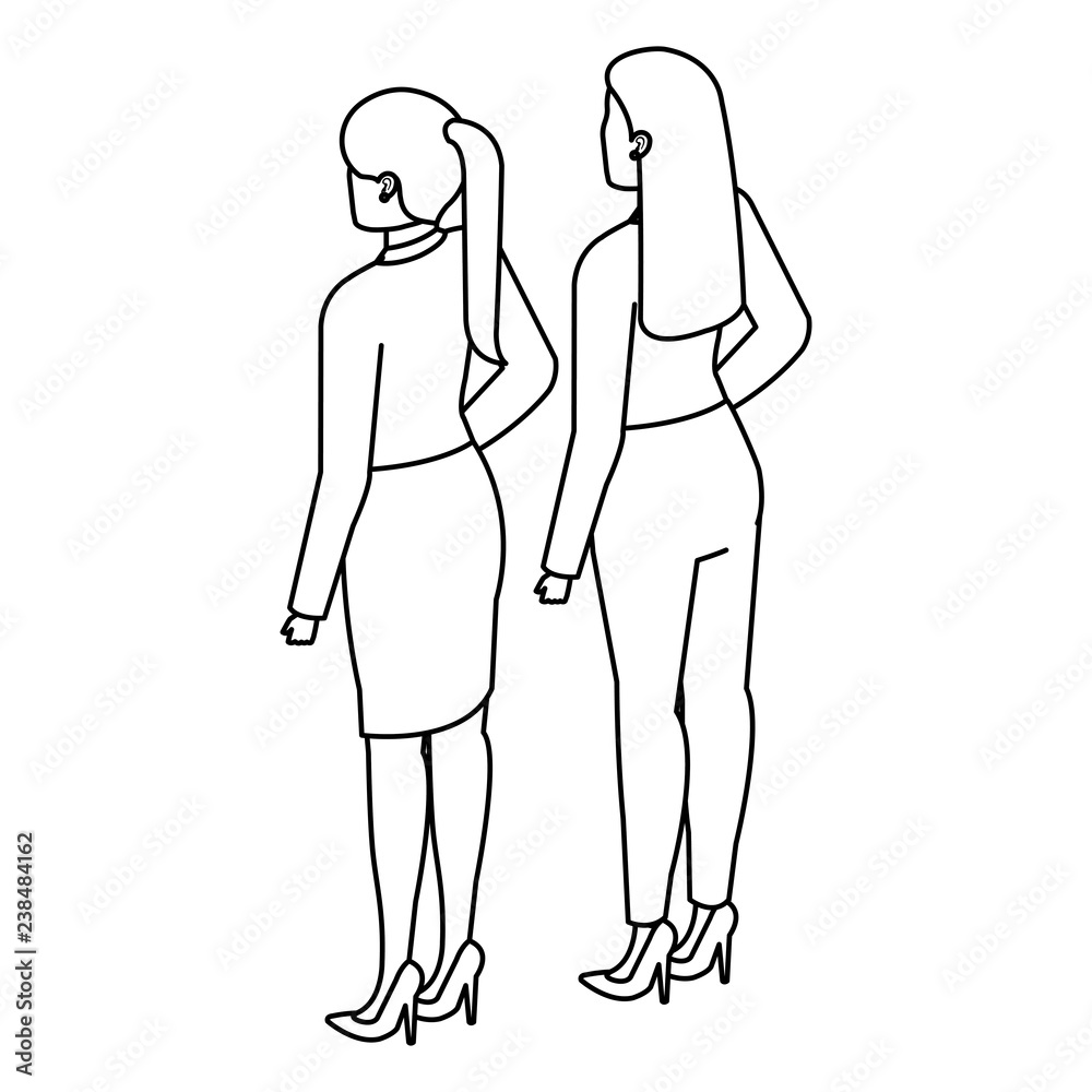 elegant businesswoman back avatar character elegant businesswoman back avatar character