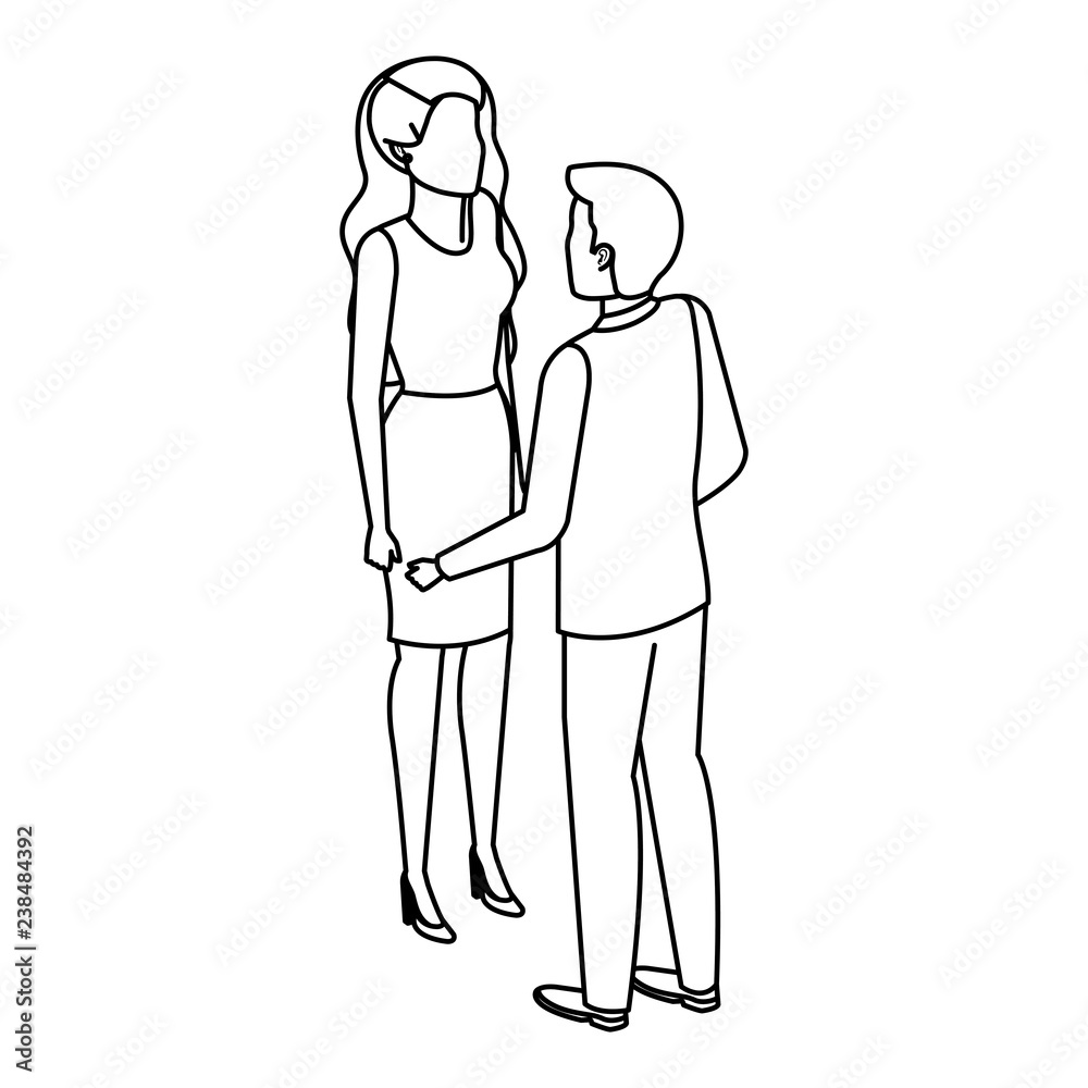 business couple talking avatars characters business couple talking avatars characters