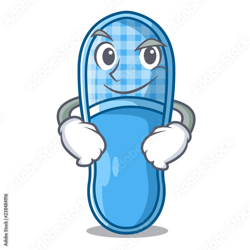 Smirking slippers for sleep isolated on mascot