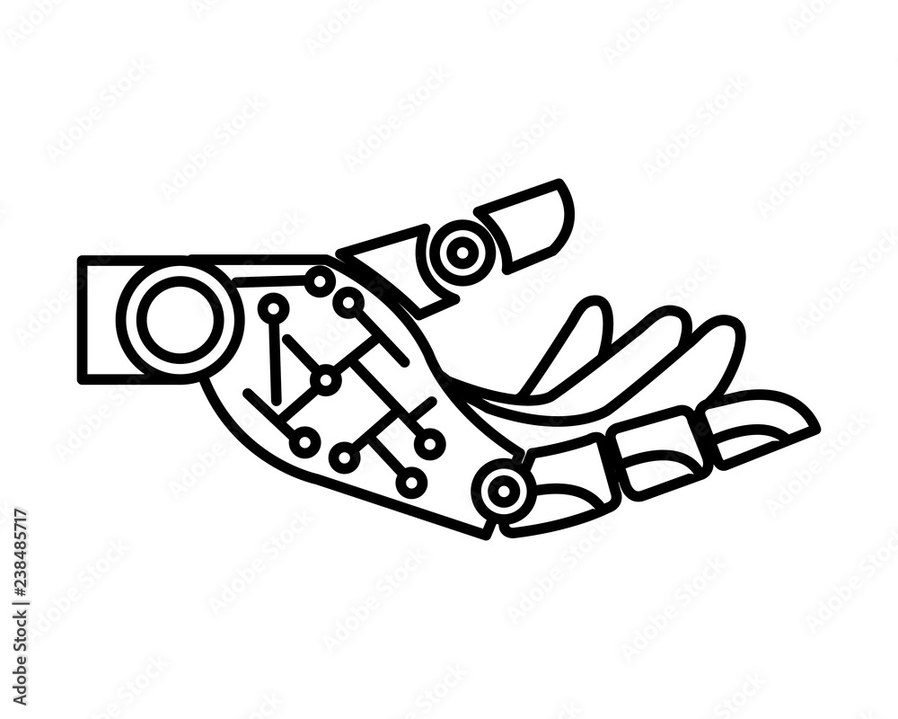 robotic hand isolated icon