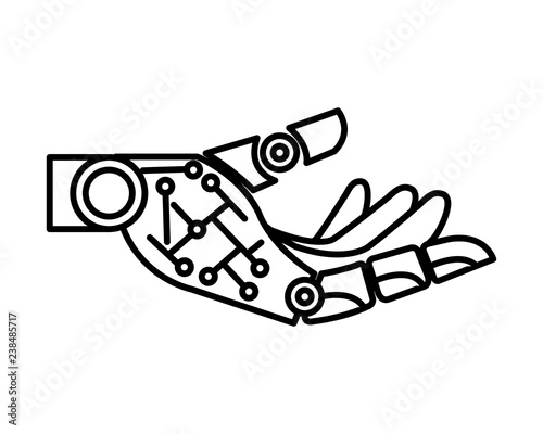 robotic hand isolated icon