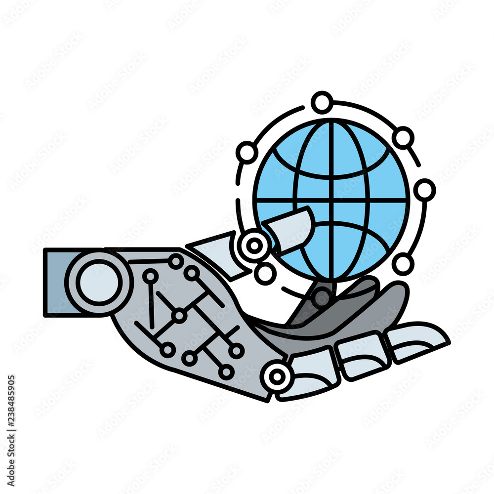 robotic hand with sphere robotic hand with sphere