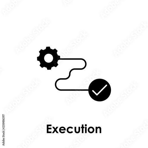 gear, connection, execution icon. One of business collection icons for websites, web design, mobile app
