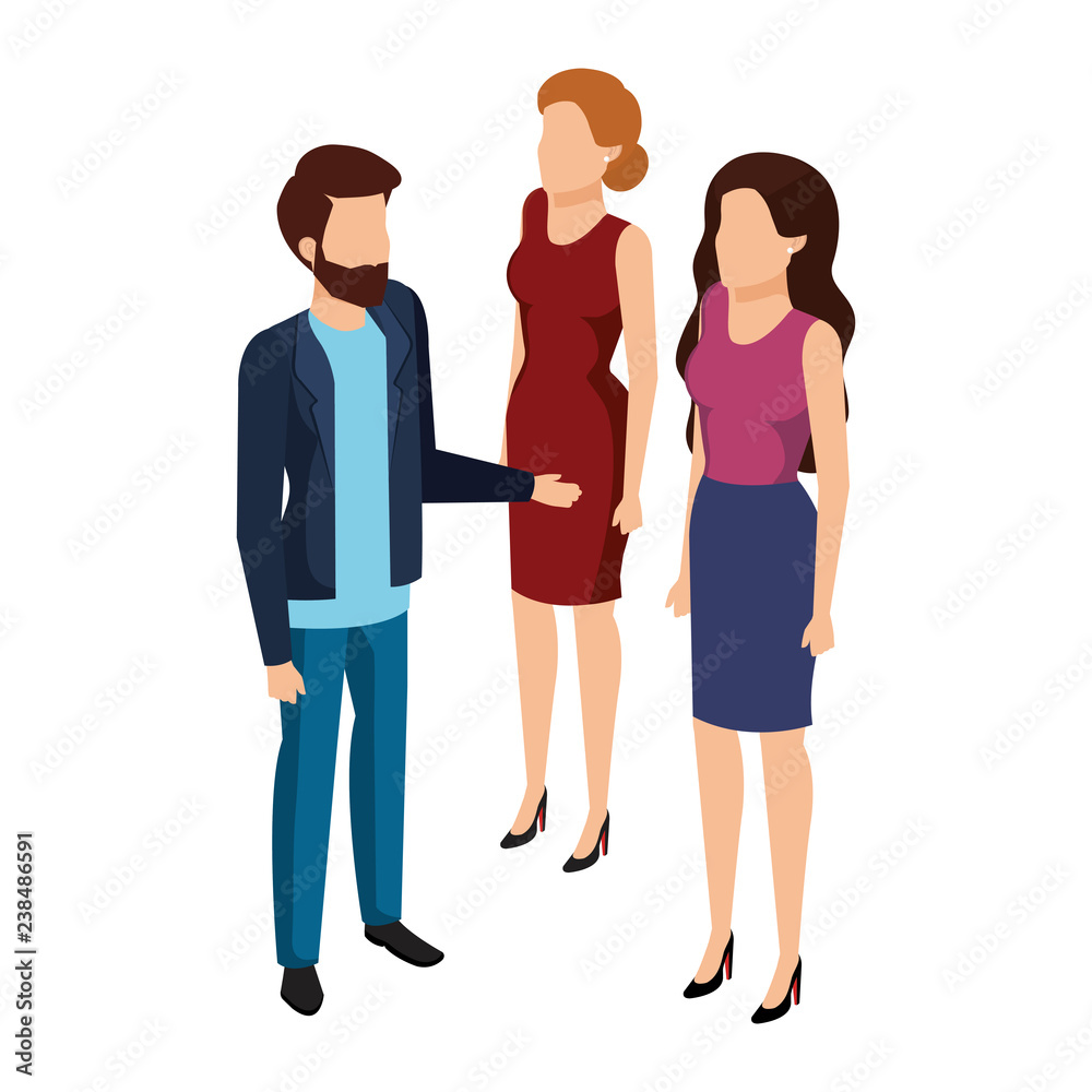 group of business people avatars characters