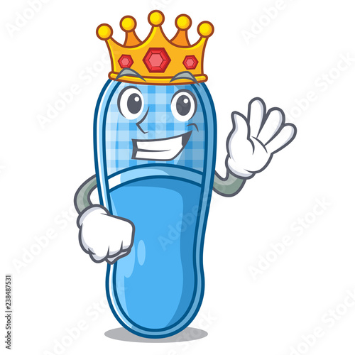 King slippers on the carpet a cartoon