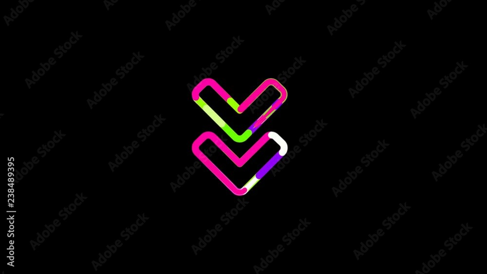 Circles gather in symbol Angle double down. After it crumbles in a line and moves to the camera. Alpha channel black Circles gather in symbol Angle double down. After it crumbles in a line and moves to the camera. Alpha channel black