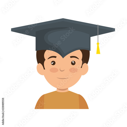 little schoolboy with graduation hat