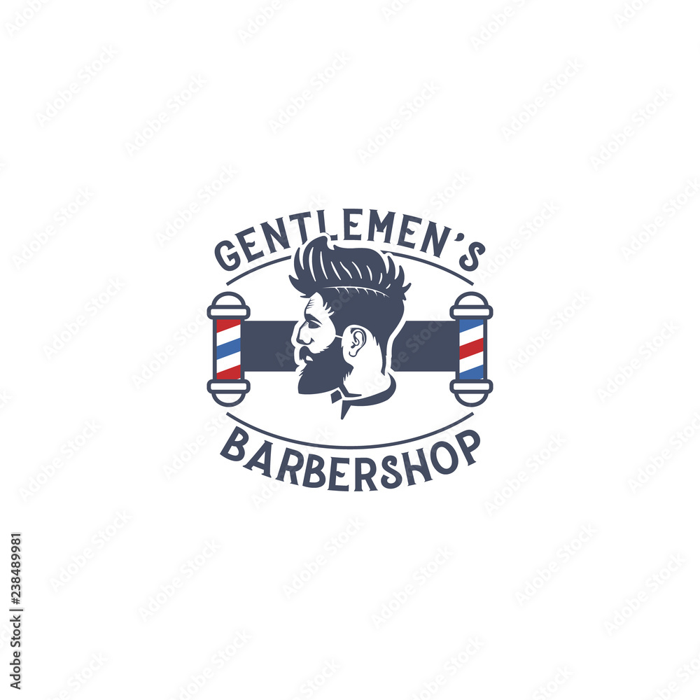 Barber shop concept logo design template