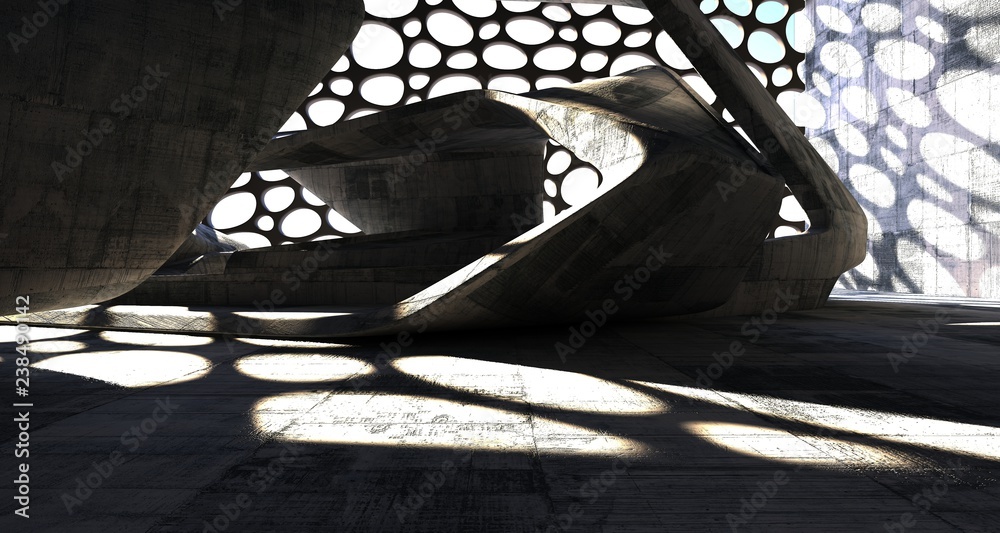 Empty dark abstract concrete smooth interior . Architectural background. 3D illustration and rendering Empty dark abstract concrete smooth interior . Architectural background. 3D illustration and rendering