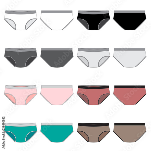 Vector template for Women's Bikini style underwear
