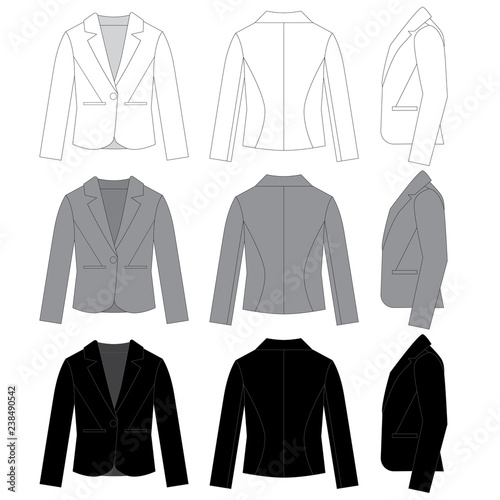 Vector template for Single Breasted Suit Jacket