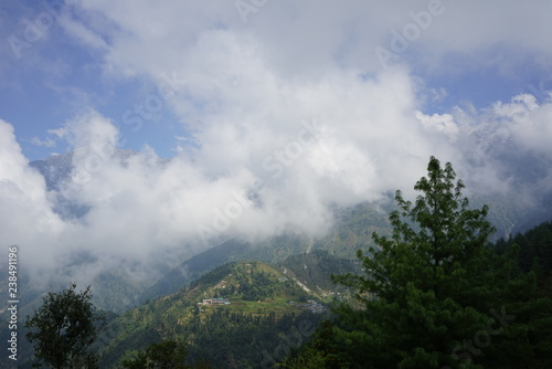 blue sky and mountain of Himachal Pradesh in India