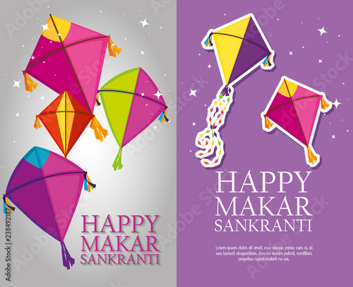 set kites to celebrate makar sankranti ceremony