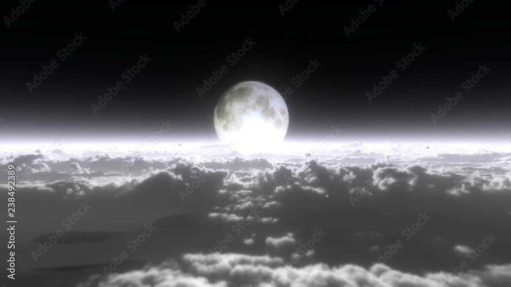 above clouds full moon