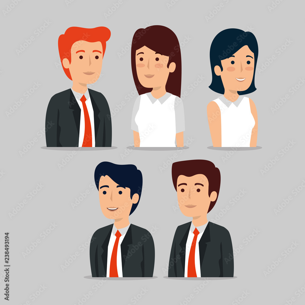 set professional businesspeople teamwork strategy set professional businesspeople teamwork strategy