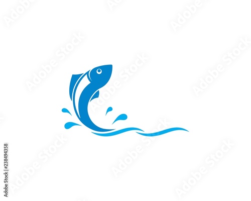 Fish logo template. Creative vector symbol of fishing club